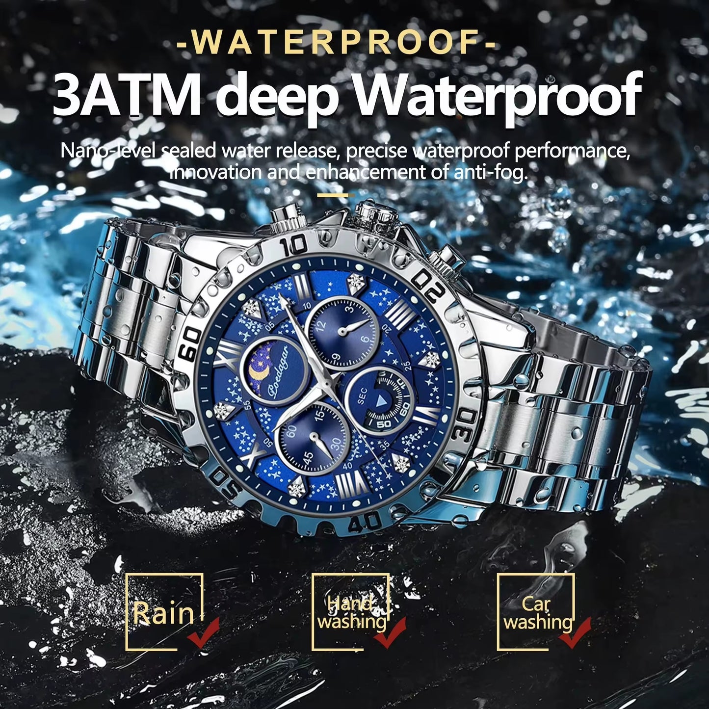 POEDAGAR 973™ | Luxury Chronograph Men's Watch – Stylish Gift Choice
